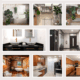 Brown Minimalist Bathroom Interior Photo Collage